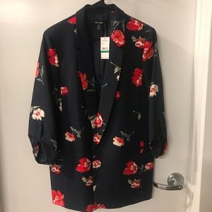 Nine West Navy Floral Blazer (Large)